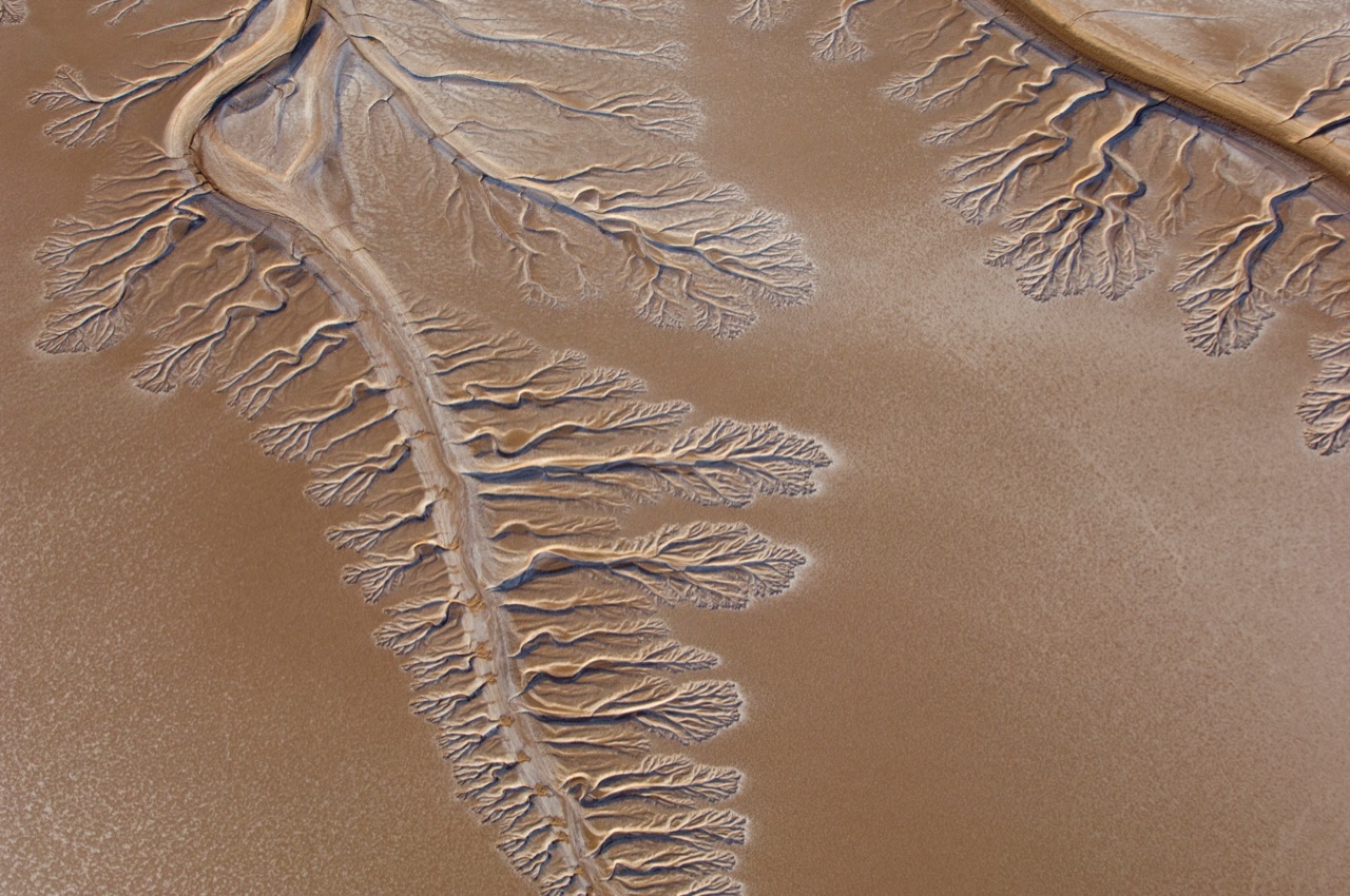 The dry, cracked bed of the Colorado River delta in the Sonoran Desert below San Luis Río Colorado, where the river no longer reaches the sea